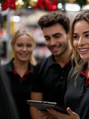 Satff meeting in retail environment