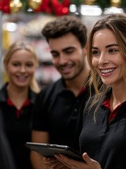 Satff meeting in retail environment