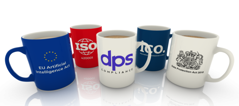 Group of coffee mugs demonstrating data protection credibility
