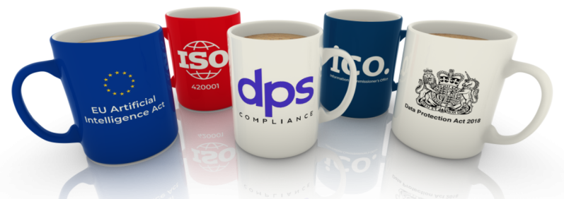 Group of coffee mugs demonstrating data protection credibility